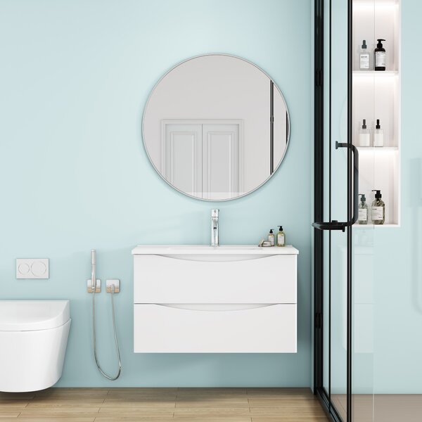 Závěsná skříňka pod umyvadlo Houseland Nirela 80 cm bílá