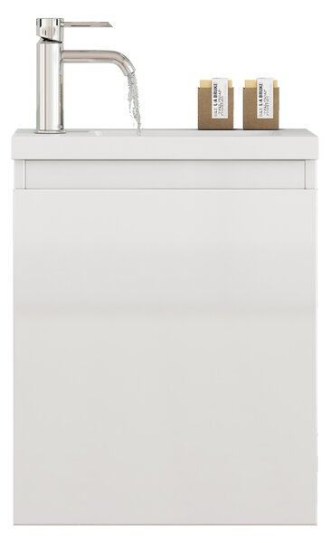 Závěsná skříňka s umyvadlem Houseland Elara 40 cm bílá
