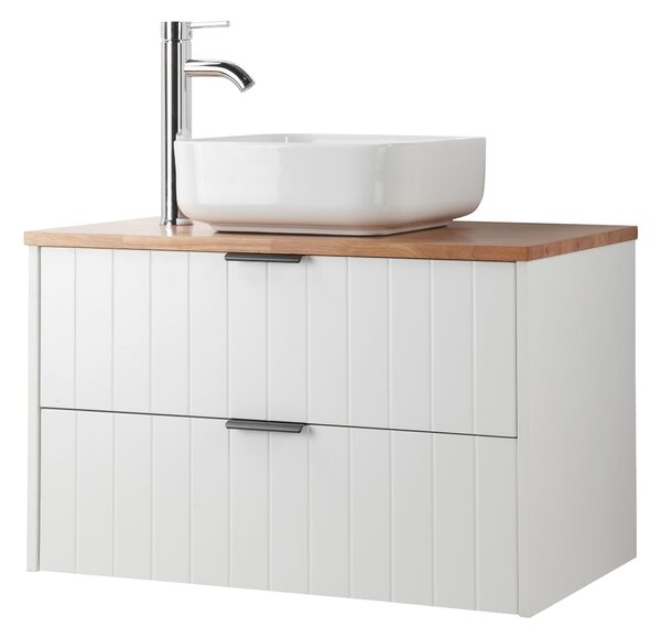 Závěsná skříňka pod umyvadlo Houseland Velora s deskou 80 cm bílá/dub