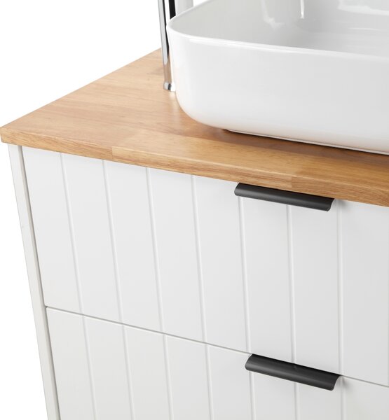 Závěsná skříňka pod umyvadlo Houseland Velora s deskou 80 cm bílá/dub