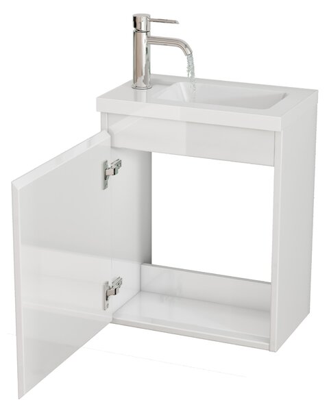 Závěsná skříňka s umyvadlem Houseland Elara 40 cm bílá