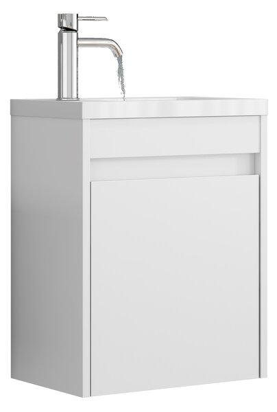 Závěsná skříňka s umyvadlem Houseland Lila 40 cm bílá