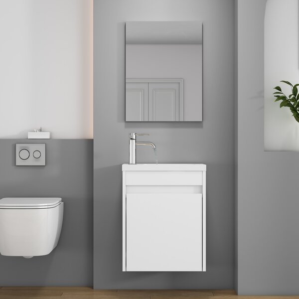 Závěsná skříňka s umyvadlem Houseland Lila 40 cm bílá