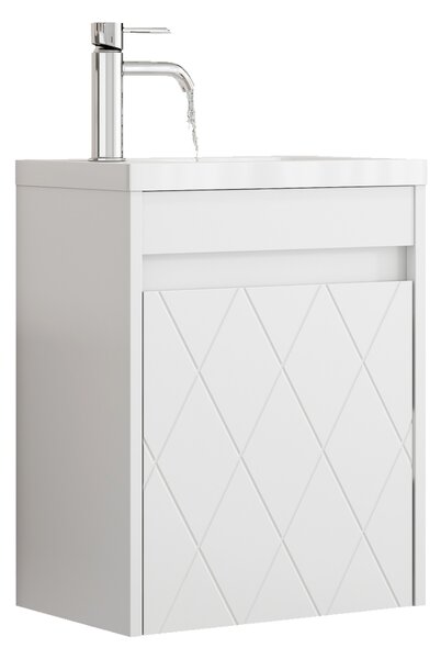 Závěsná skříňka s umyvadlem Houseland Mavon 40 cm bílá