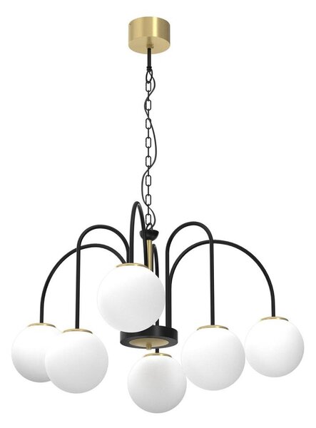 Lustr na řetězu CAMBRIDGE 6xE14/60W/230V černá/mosaz