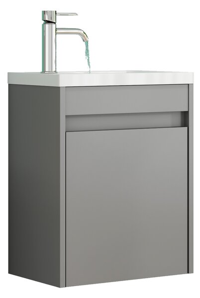 Závěsná skříňka s umyvadlem Houseland Zendi 40 cm šedá