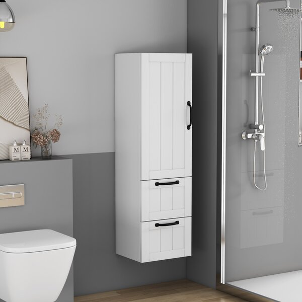 Vysoká závěsná koupelnová skříňka Houseland Elyra 120 cm bílá