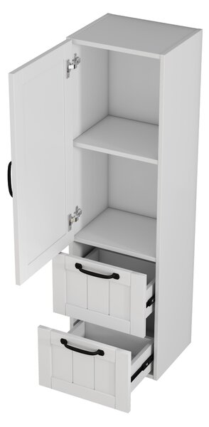 Vysoká závěsná koupelnová skříňka Houseland Elyra 120 cm bílá