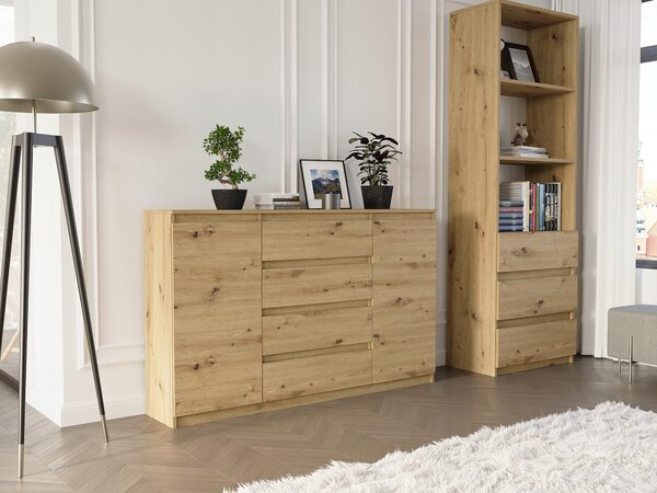 Komoda 160 cm zásuvky dveře skříňka FRAMIRE R-160-S4 artisan