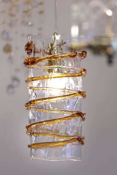 Moderní závěsné svítidlo ELC03, Varianta Crystal