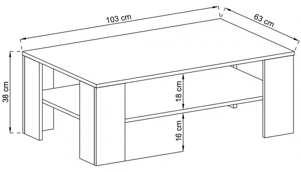 Piaski Konferenční stolek Sky II 103 cm dub Riviéra