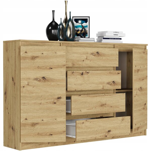 Komoda 160 cm zásuvky dveře skříňka FRAMIRE R-160-S4 artisan
