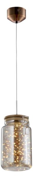 Klausen 142029 - LED Lustr na lanku JAR LED/5W/230V měděná/dřevo