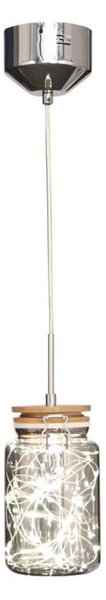 Klausen 142030 - LED Lustr na lanku SHOCK LED/5W/230V lesklý chrom/dřevo