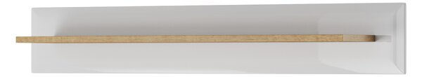 Piaski Nástěnná police Nordi 107 cm bílá/dub Riviéra