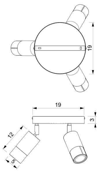 Bodové svítidlo LINK 3xGU10/8W/230V černá/mosaz