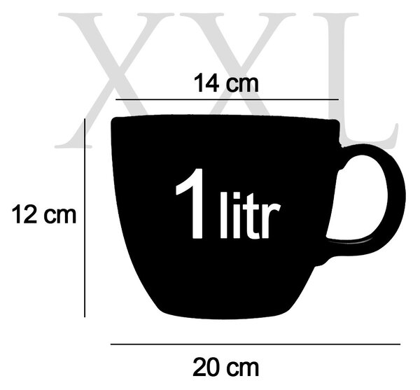 ČERSTVÝ DŮCHODCE - MEGA XXL keramický hrnek 1000 ml