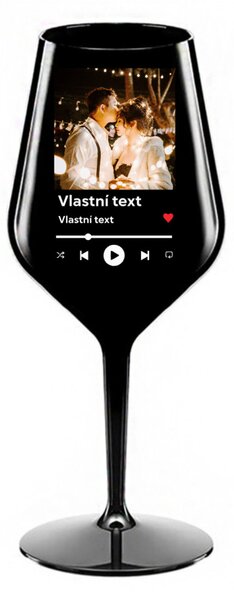 Personalizovaná nerozbitná sklenice s motivem přehrávače