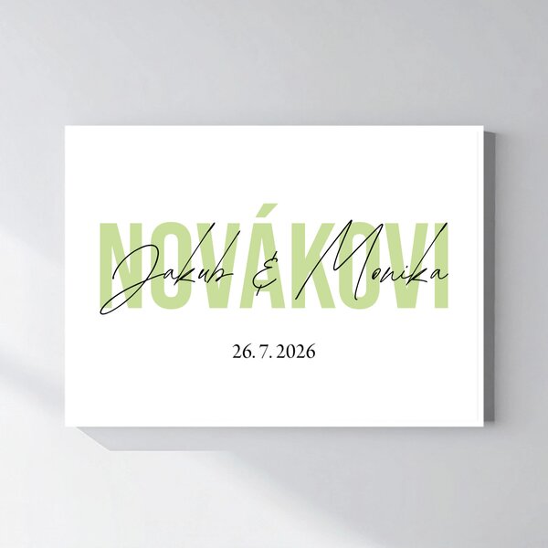 Personalizovaný magický fotoobraz v rámu - 50x70 - jména novomanželů