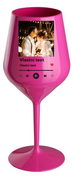 Personalizovaná nerozbitná sklenice s motivem přehrávače