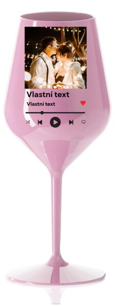 Personalizovaná nerozbitná sklenice s motivem přehrávače