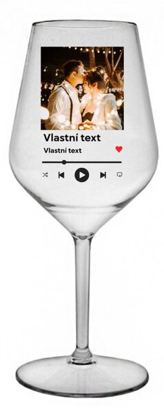 Personalizovaná nerozbitná sklenice s motivem přehrávače