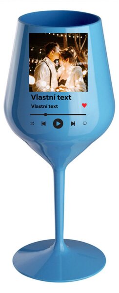 Personalizovaná nerozbitná sklenice s motivem přehrávače