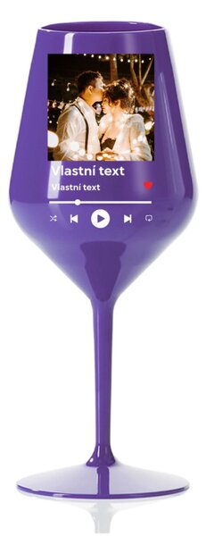 Personalizovaná nerozbitná sklenice s motivem přehrávače