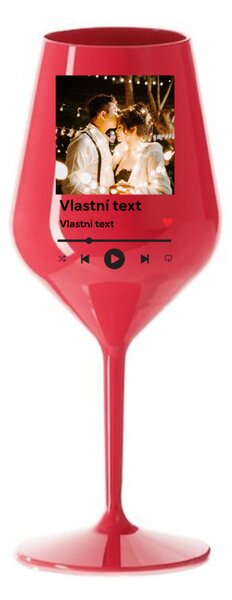 Personalizovaná nerozbitná sklenice s motivem přehrávače
