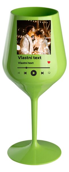 Personalizovaná nerozbitná sklenice s motivem přehrávače