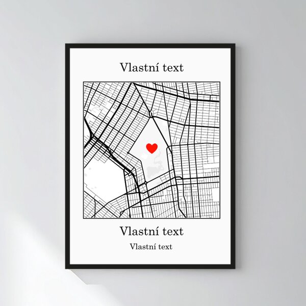 Personalizovaný magický fotoobraz v rámu - 30x40 - mapa