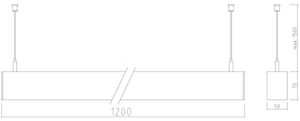 APLED - LED Lustr na lanku LOOK LED/46W/230V 4000K 120 cm stříbrná