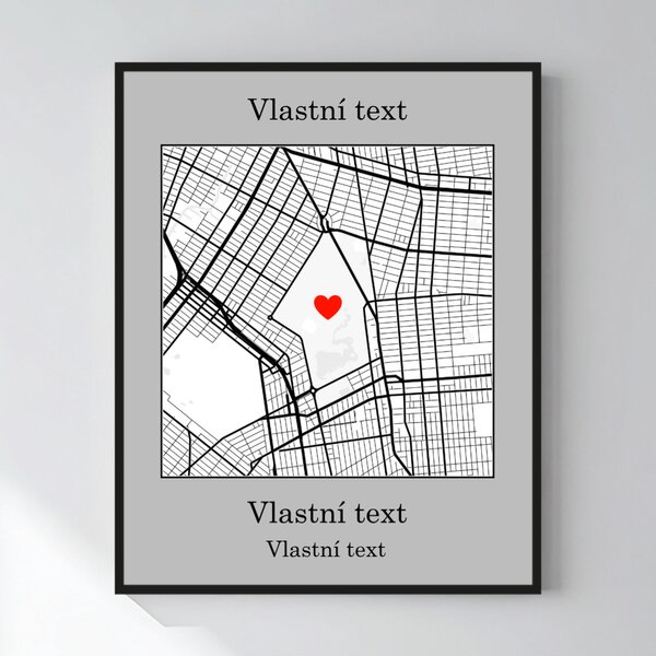 Personalizovaný magický fotoobraz v rámu - 40x50 - mapa