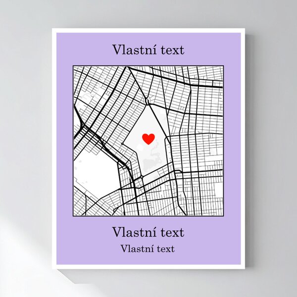 Personalizovaný magický fotoobraz v rámu - 40x50 - mapa