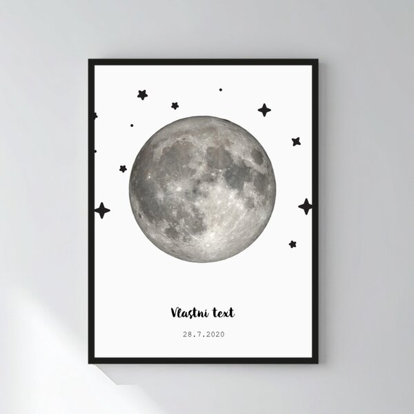 Personalizovaný magický fotoobraz v rámu - 30x40 - měsíční fáze