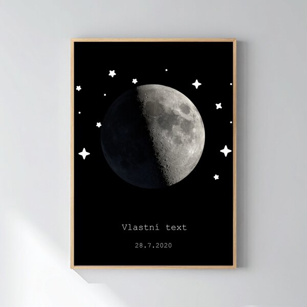 Personalizovaný magický fotoobraz v rámu - 50x70 - měsíční fáze