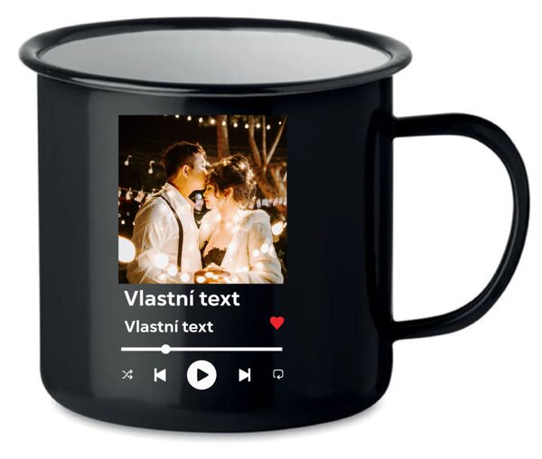 Personalizovaný retro plecháček s motivem přehrávače