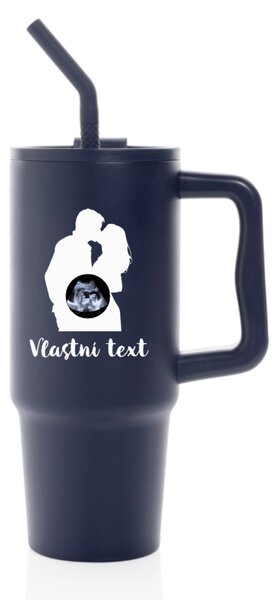 Personalizovaná termoska s barevným víčkem s párem a ultrazvukem