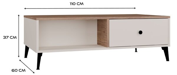 TP Living Konferenční stolek Point 110 cm dub Castello/kašmírový