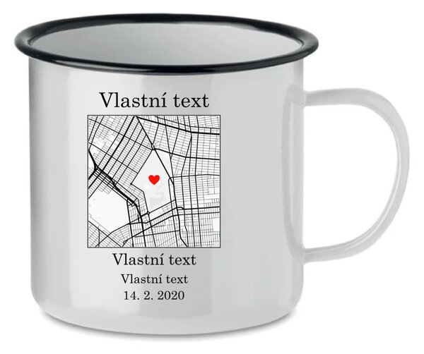 Personalizovaný retro plecháček s mapou