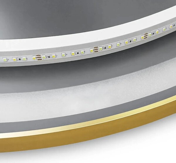 REA Nástěnné zrcadlo s LED osvětlením MMJ 50 cm růžově zlaté