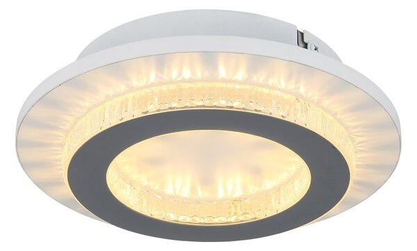 GLOBO 48042-12W JAYDEN stropní svítidlo D200mm LED 12W 1400/470lm 3000+4000+6500K bílá, křišťálový efekt