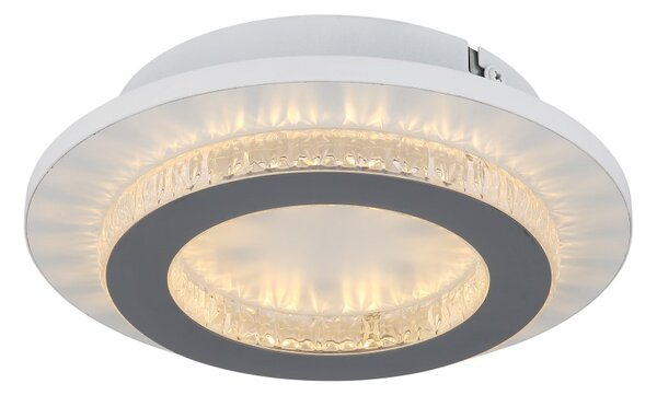 GLOBO 48042-12W JAYDEN stropní svítidlo D200mm LED 12W 1400/470lm 3000+4000+6500K bílá, křišťálový efekt