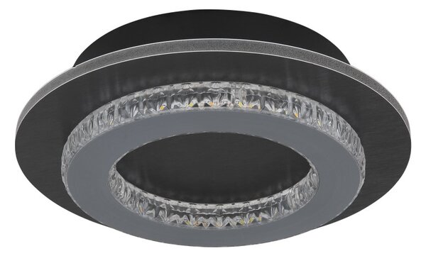 GLOBO 48042-12A JAYDEN stropní svítidlo D200mm LED 12W 1400/470lm 3000+4000+6500K černá, křišťálový efekt