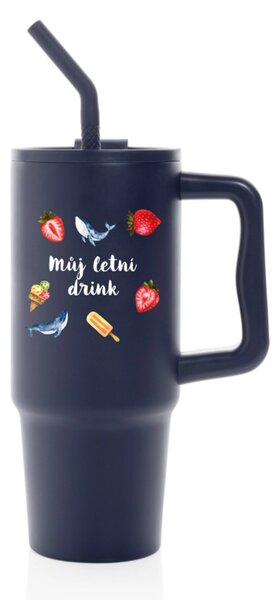 Personalizovaná nerezová termoska s barevným víčkem s letním mixem