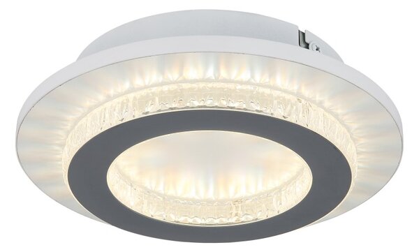 GLOBO 48042-12W JAYDEN stropní svítidlo D200mm LED 12W 1400/470lm 3000+4000+6500K bílá, křišťálový efekt