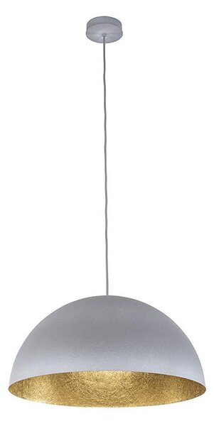 Lustr na lanku SFERA 1xE27/60W/230V pr. 35 cm šedá/zlatá