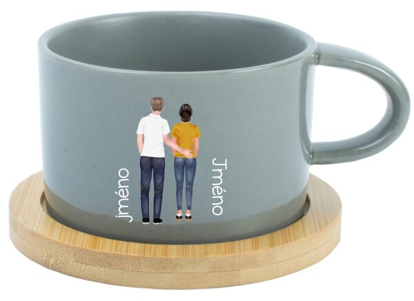 Personalizovaný keramický hrníček "MAKRONKA" s párem
