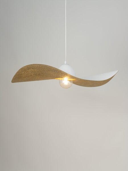 Lustr na lanku KAPELLO 1xE27/60W/230V pr. 76 cm bílá/zlatá