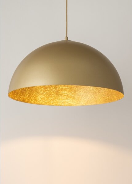 Lustr na lanku SFERA 1xE27/60W/230V pr. 35 cm zlatá